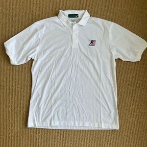 Outer Banks Vintage White USA Hockey Embroidered Men’s Polo NWOT Made in USA XL